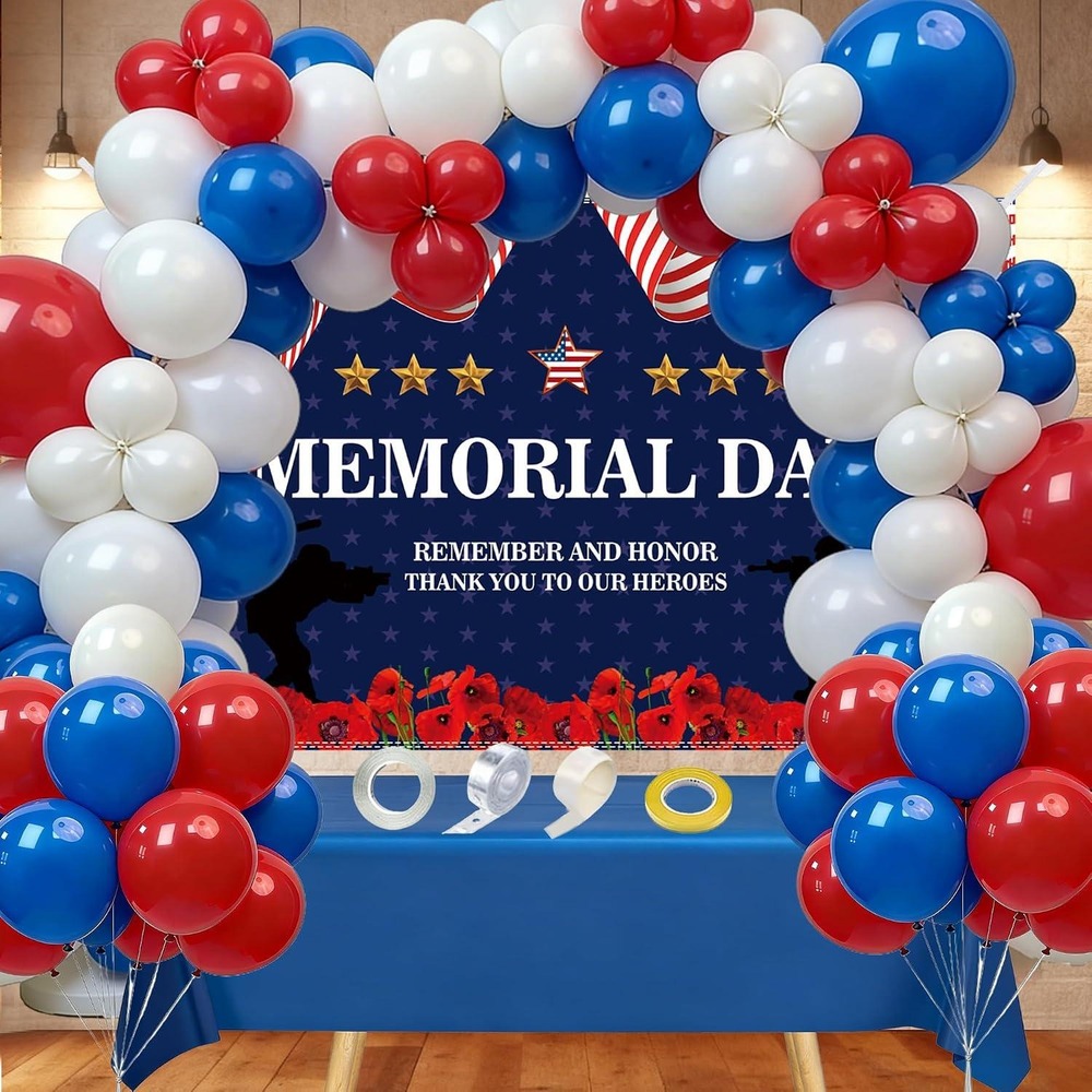 Memorial Day Party Decoration Set OS Red White Blue NEW Patriotic Kit